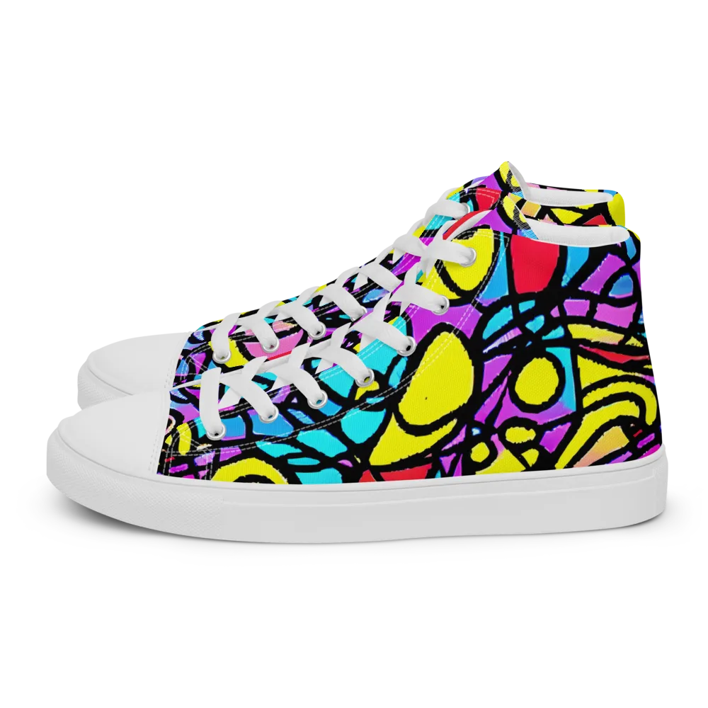 Radiant Chaos on Women's High Top Canvas Shoes — Left