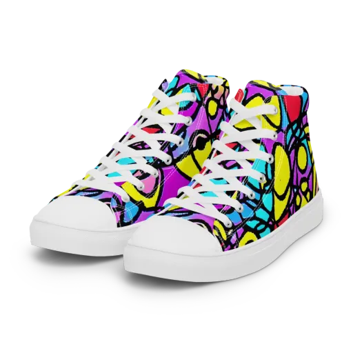 Radiant Chaos on a Women's High Top Canvas Shoes