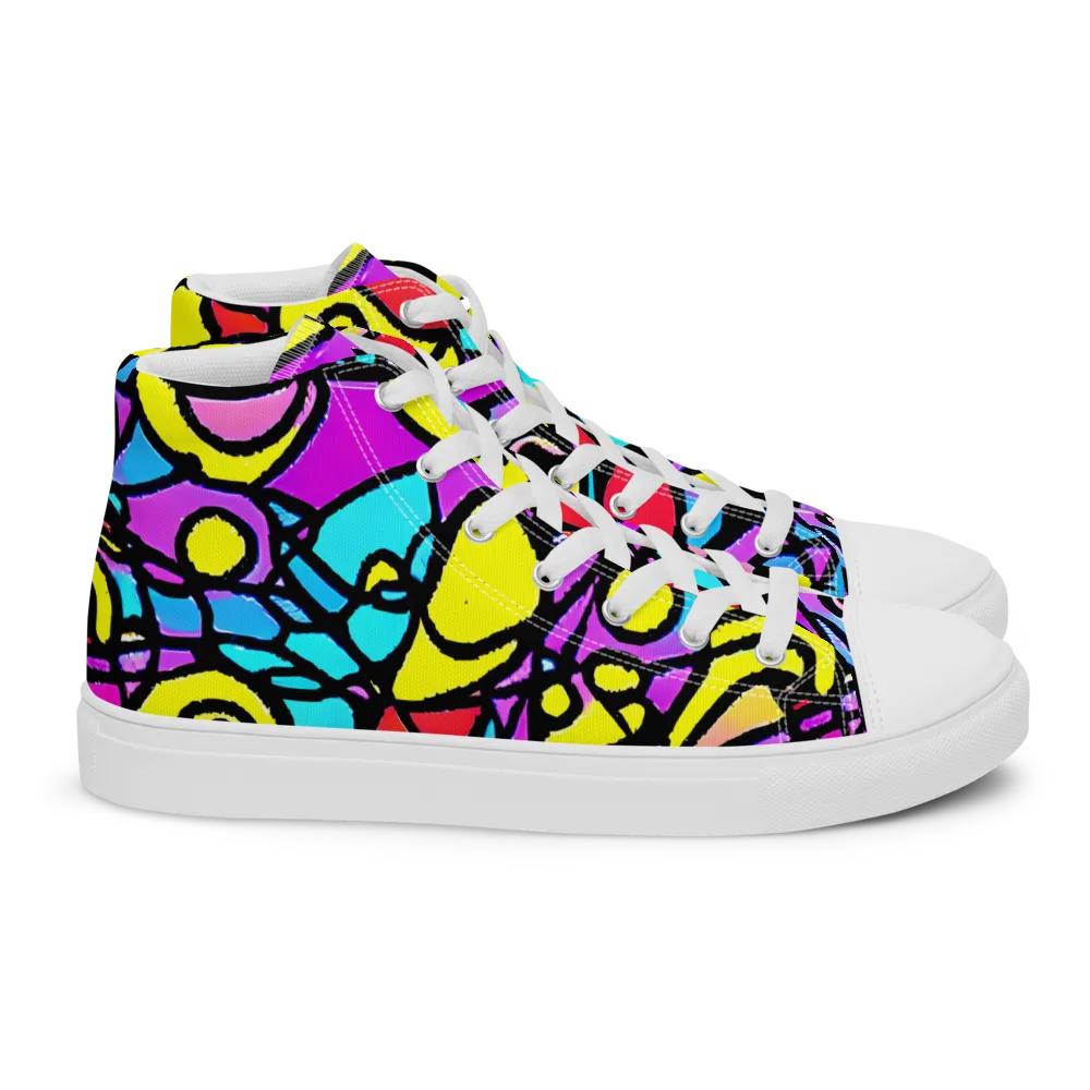 Radiant Chaos on Women's High Top Canvas Shoes — Right