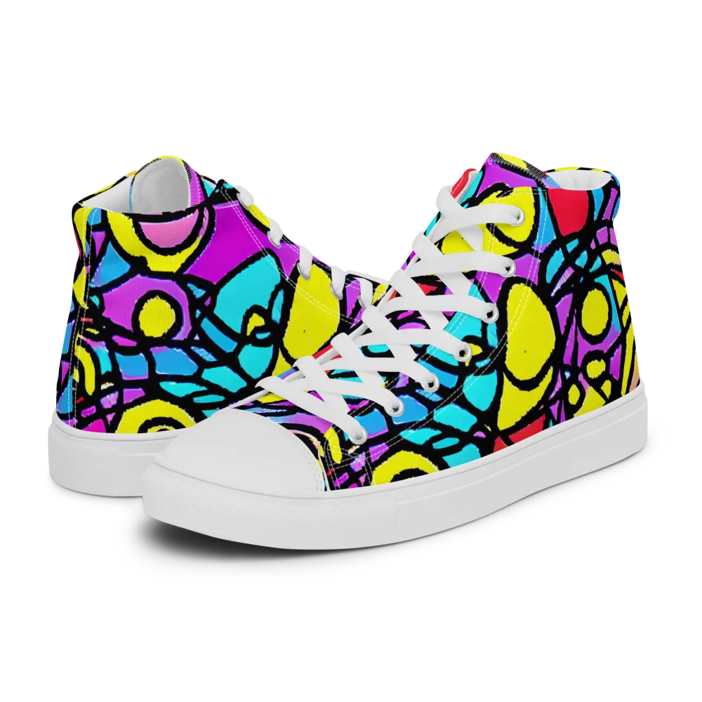 Radiant Chaos on Women's High Top Canvas Shoes — Left