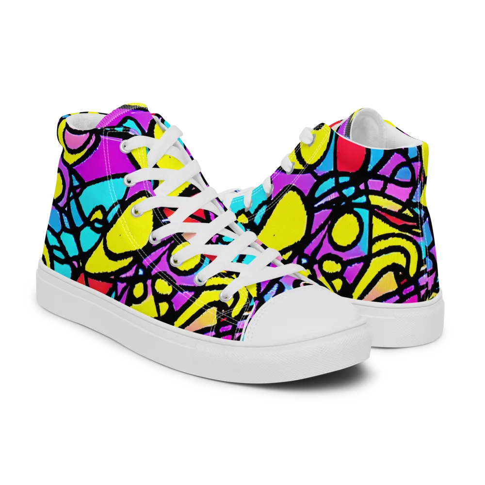Radiant Chaos on Women's High Top Canvas Shoes — Right