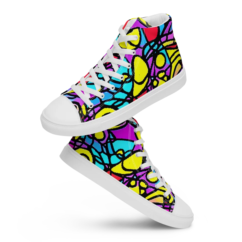 Radiant Chaos on Women's High Top Canvas Shoes — Front