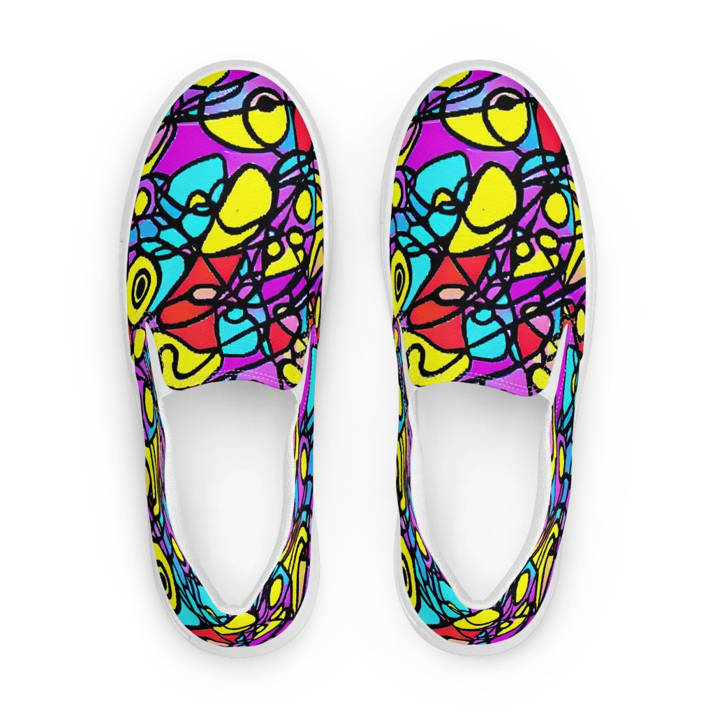Radiant Chaos on Men's Slip-On Canvas Shoes — Front