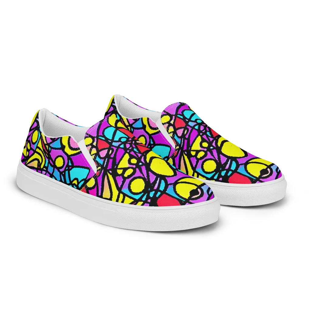 Radiant Chaos on Men's Slip-On Canvas Shoes — Right Front