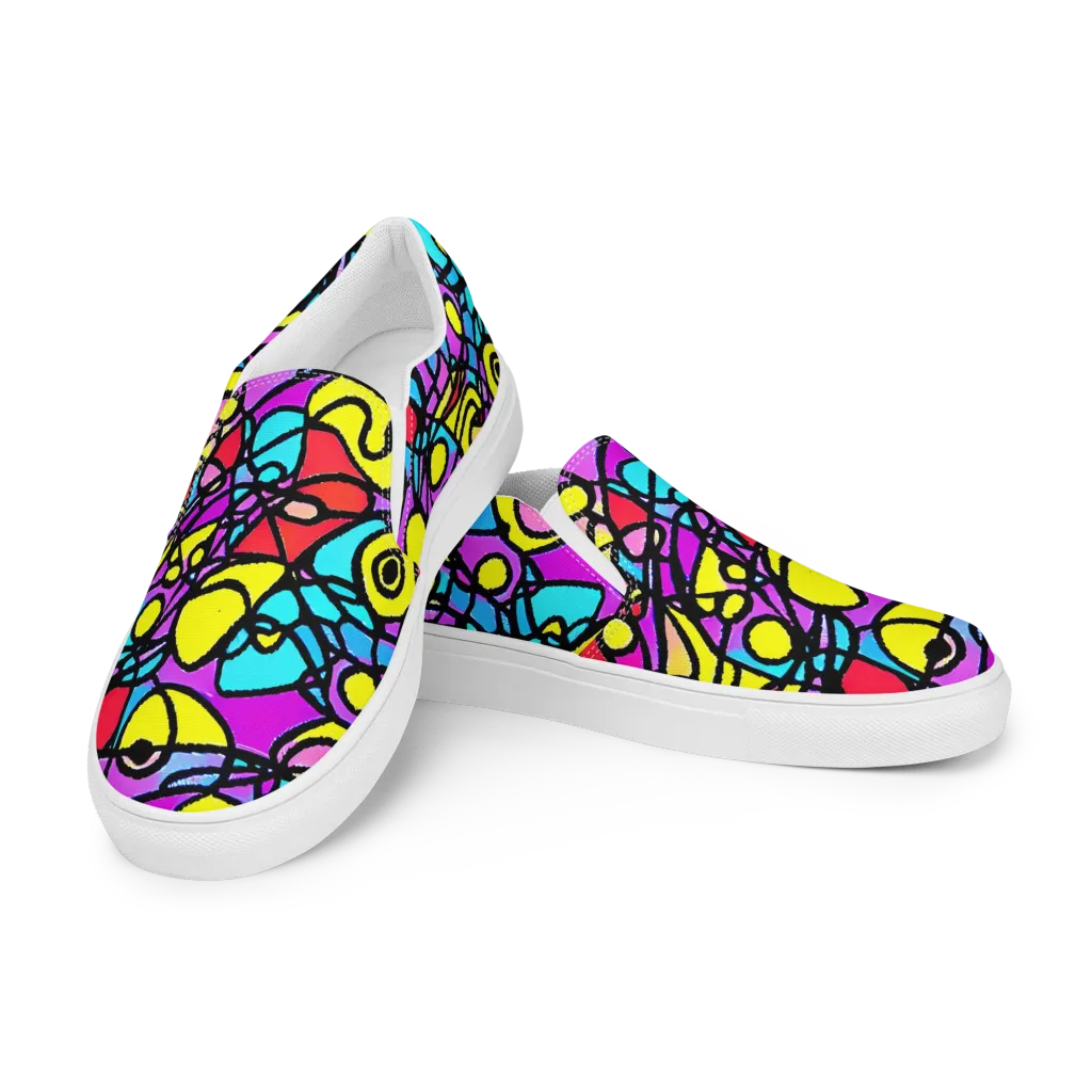 Radiant Chaos on Men's Slip-On Canvas Shoes — Left Front