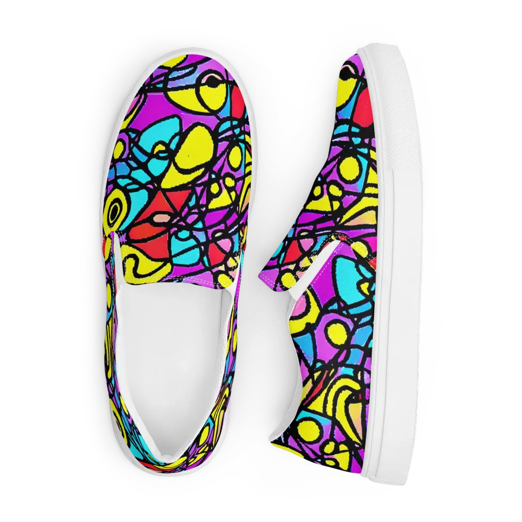 Radiant Chaos on Men's Slip-On Canvas Shoes — Front