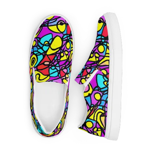 Radiant Chaos on a Men's Slip-On Canvas Shoes