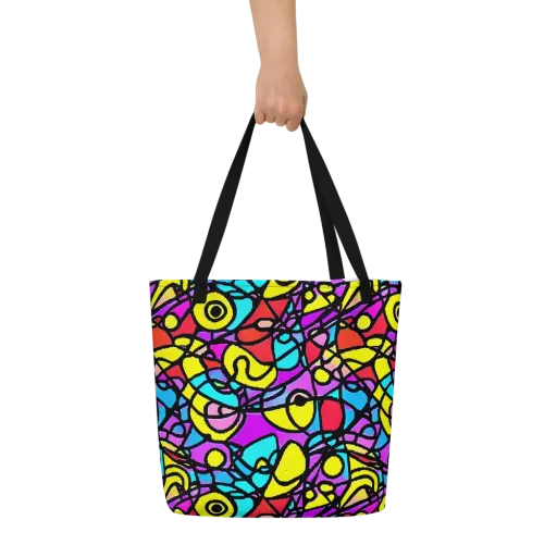 Radiant Chaos on a Large Tote Bag W/ Pocket