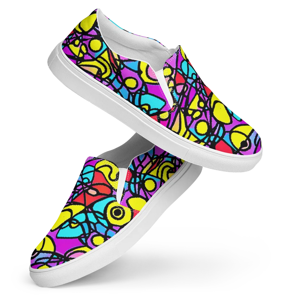 Radiant Chaos on Women's Slip-On Canvas Shoes — Front