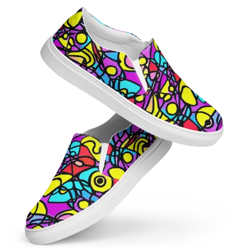 Radiant Chaos on a Women's Slip-On Canvas Shoes