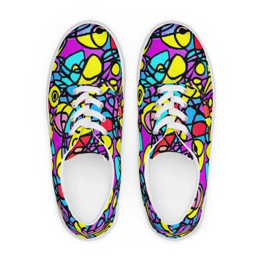 Radiant Chaos on a Men's Lace-Up Canvas Shoes