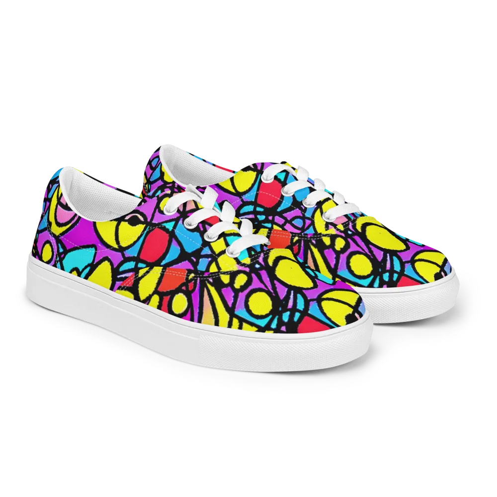 Radiant Chaos on Men's Lace-Up Canvas Shoes — Right Front