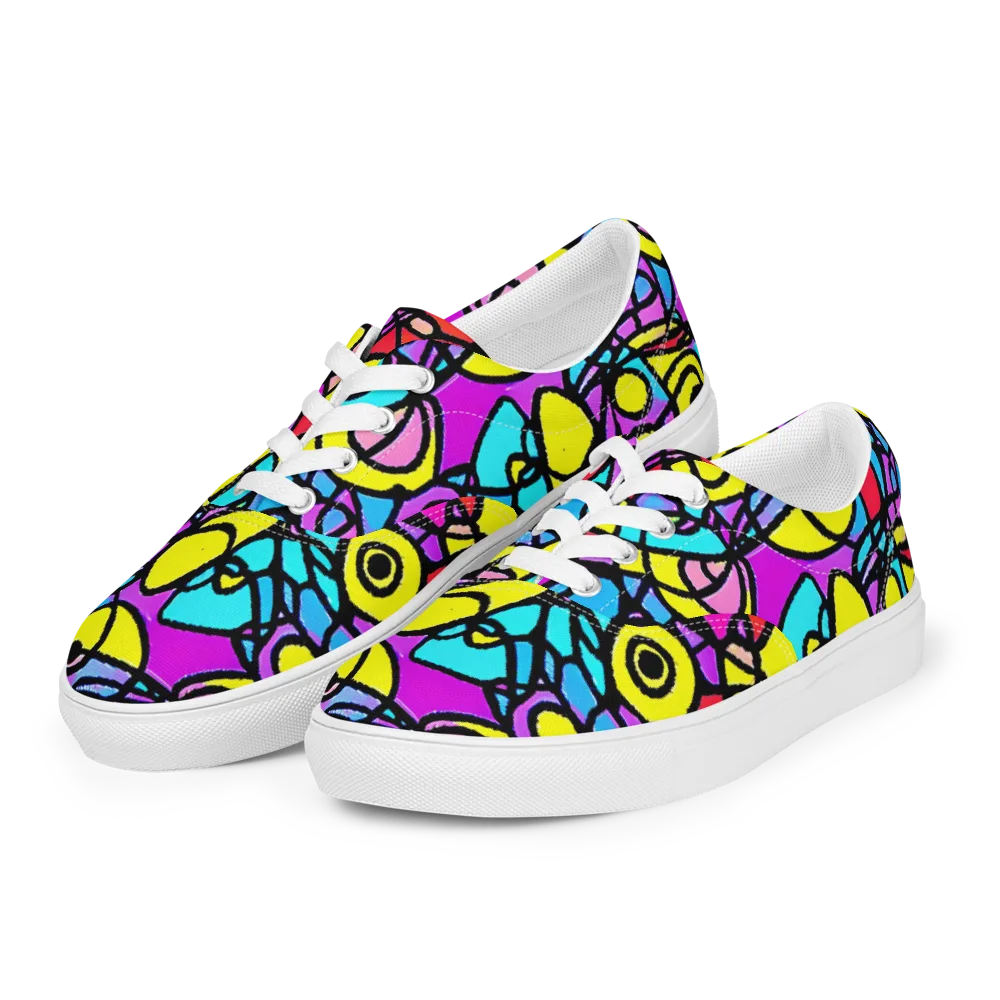 Radiant Chaos on Men's Lace-Up Canvas Shoes — Left Front