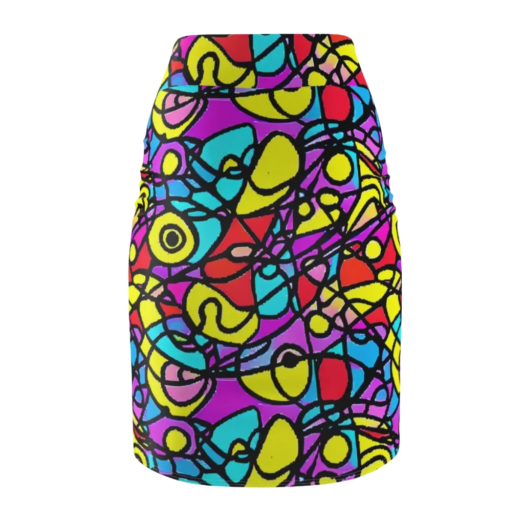 Radiant Chaos on Pencil Skirt — Back
