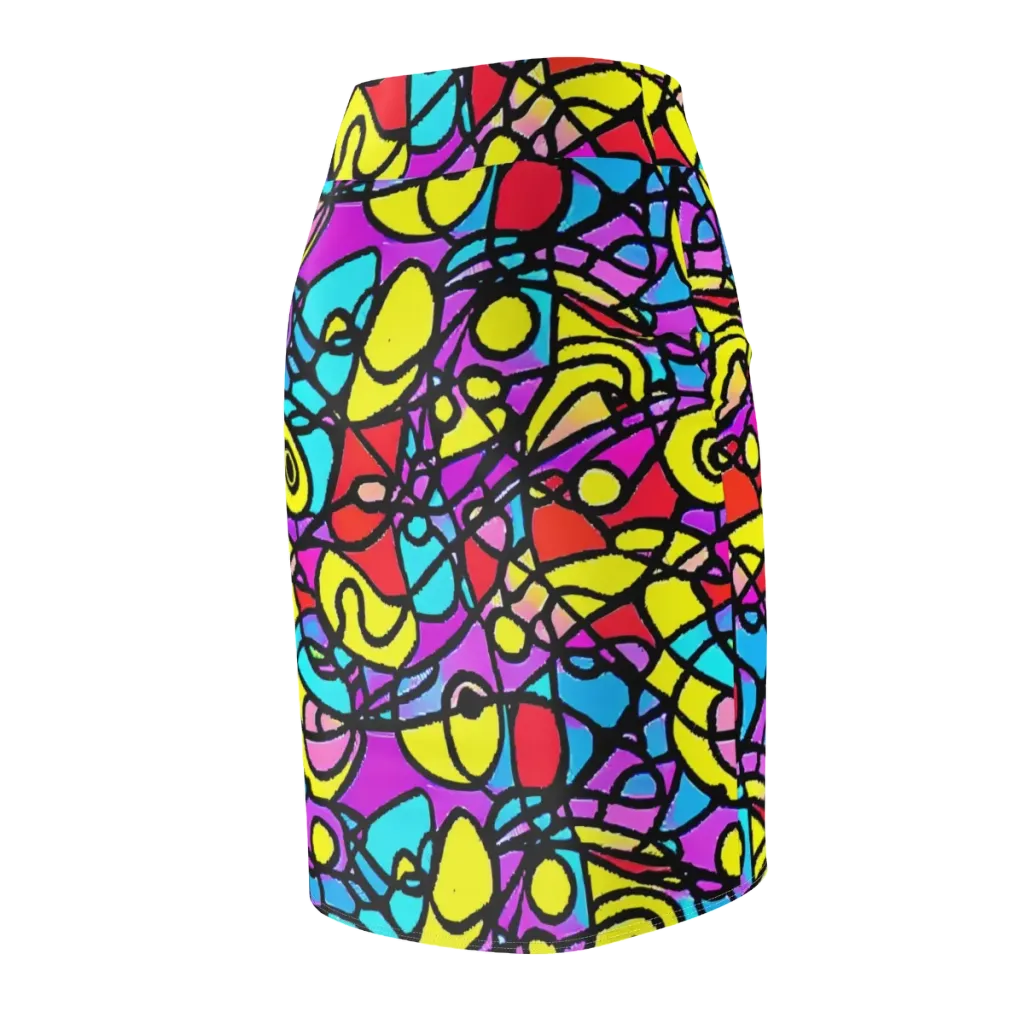 Radiant Chaos on Pencil Skirt — Back Side