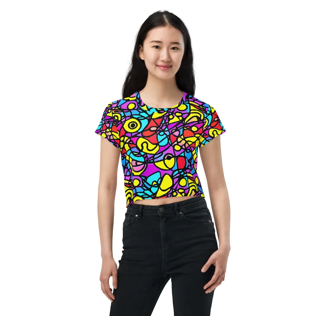 Radiant Chaos on Crop Tee — Front