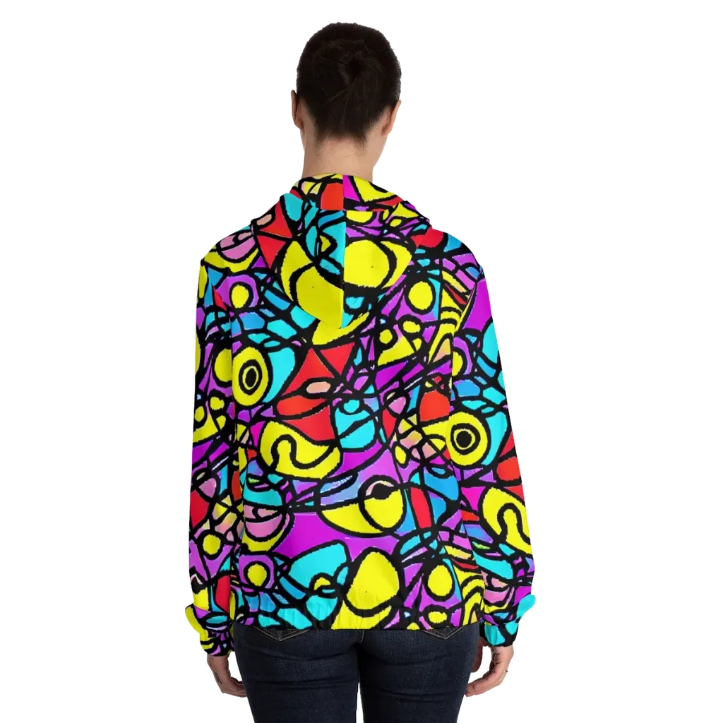 Radiant Chaos on Women's Full-Zip Hoodie — Back On Person