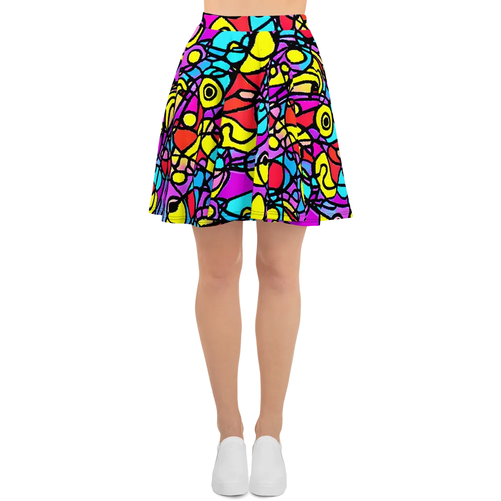 Radiant Chaos on Skater Skirt — Front
