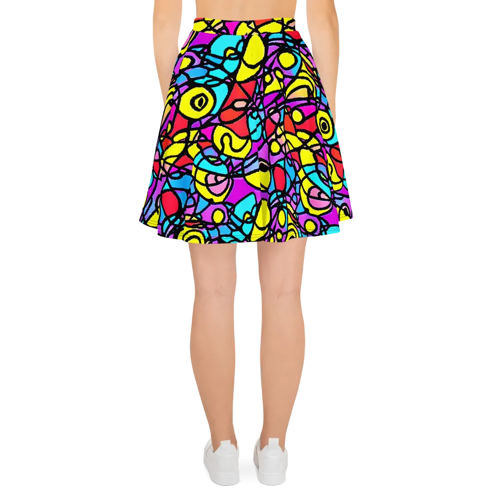 Radiant Chaos on Skater Skirt — Back