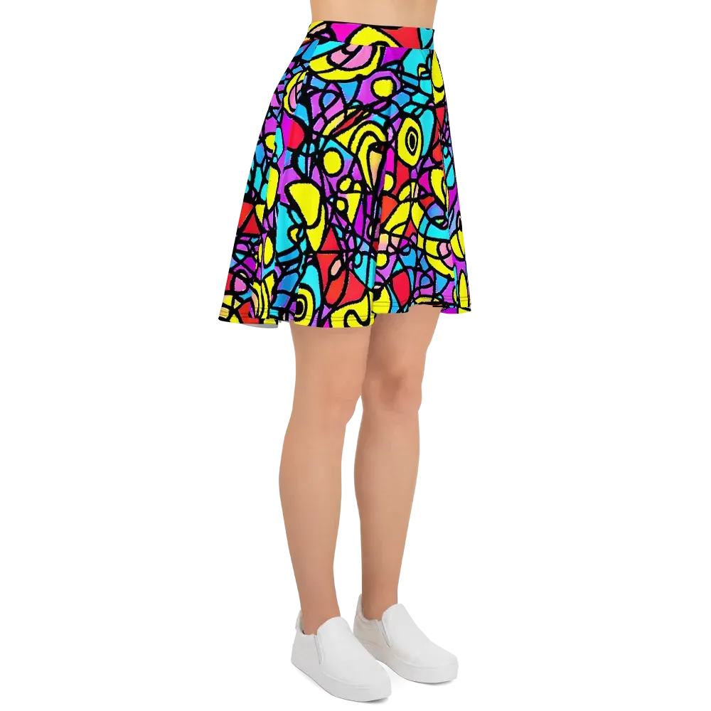 Radiant Chaos on Skater Skirt — Right