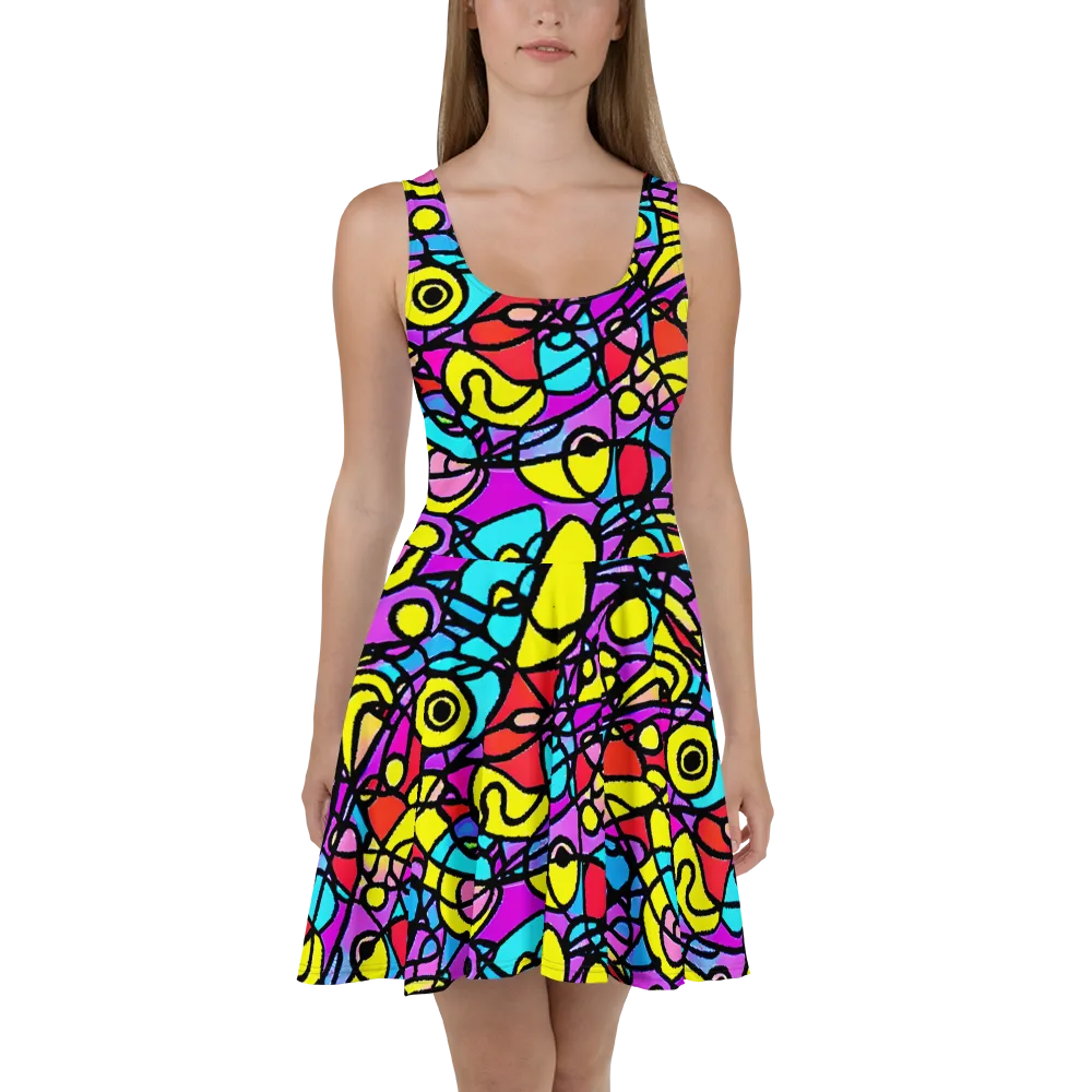 Radiant Chaos on Skater Dress — Front