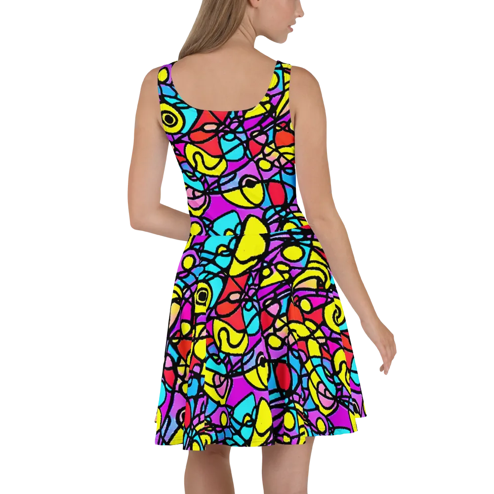 Radiant Chaos on Skater Dress — Back