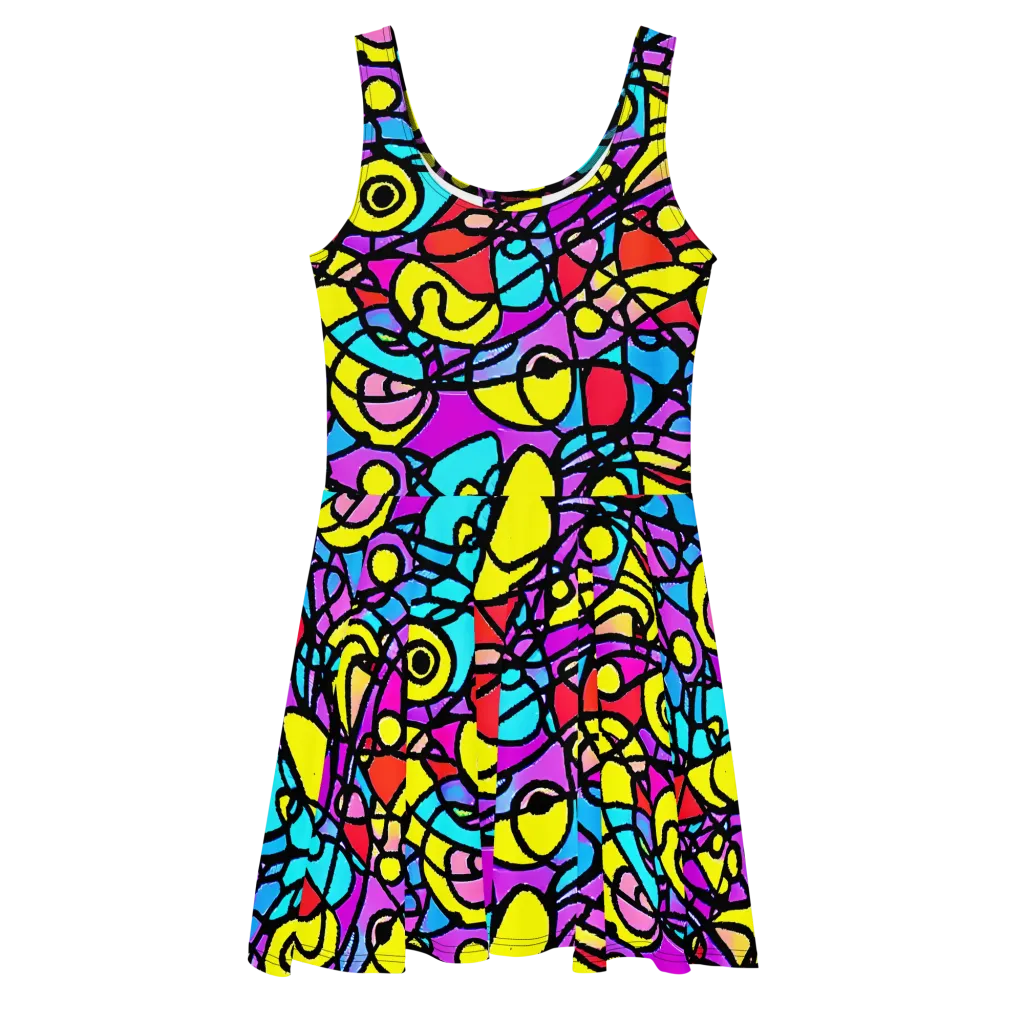 Radiant Chaos on Skater Dress — Front