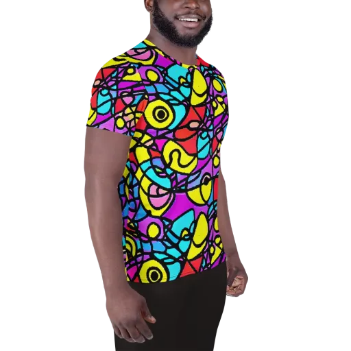 Radiant Chaos on a Men's Athletic T-Shirt