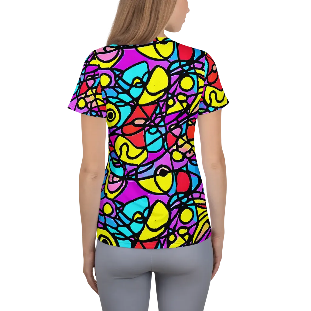 Radiant Chaos on Women's Athletic T-Shirt — Back