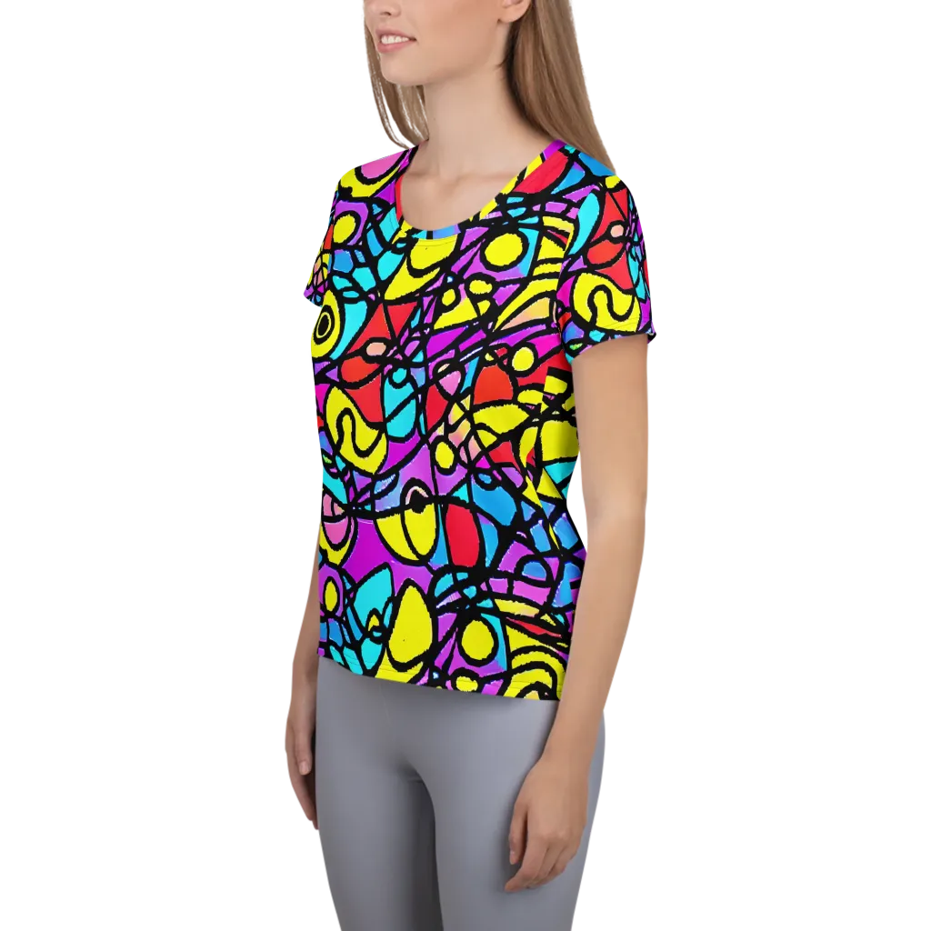 Radiant Chaos on Women's Athletic T-Shirt — Left