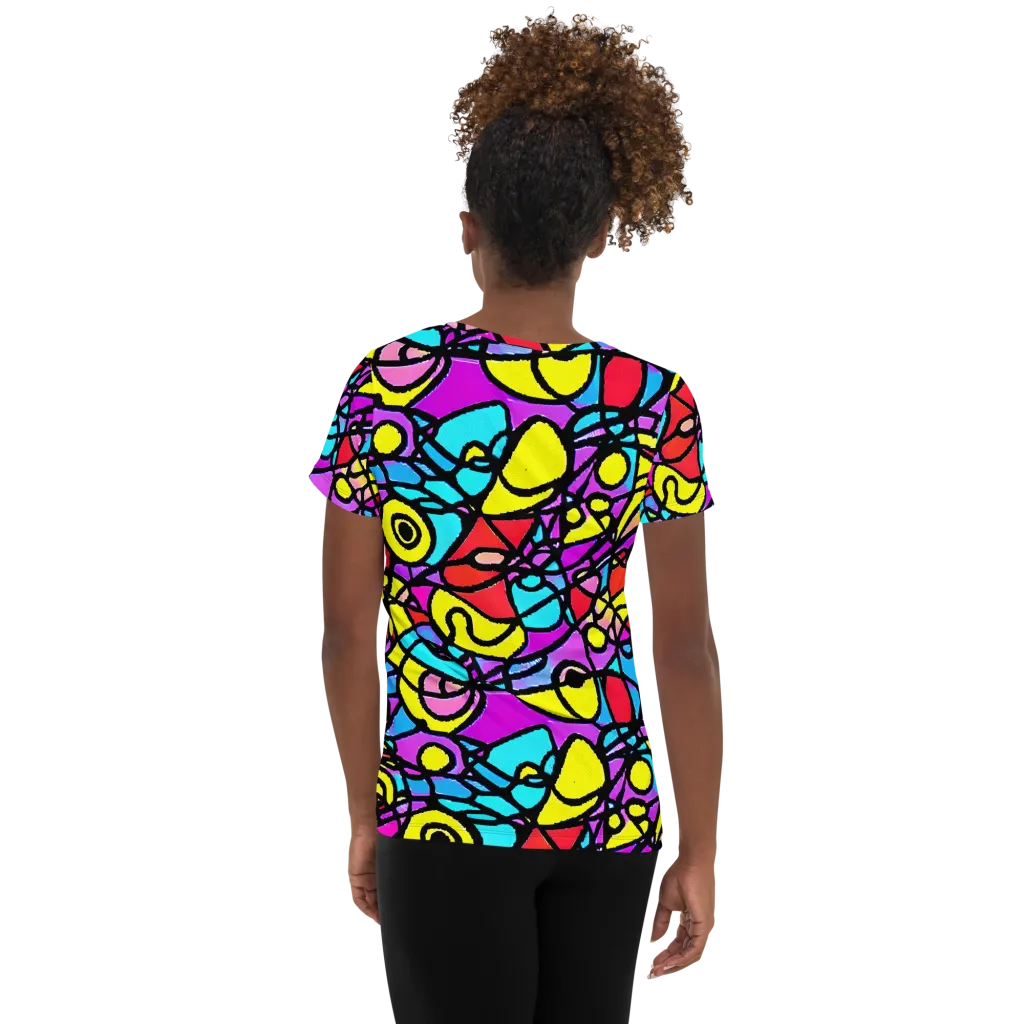 Radiant Chaos on Women's Athletic T-Shirt — Back