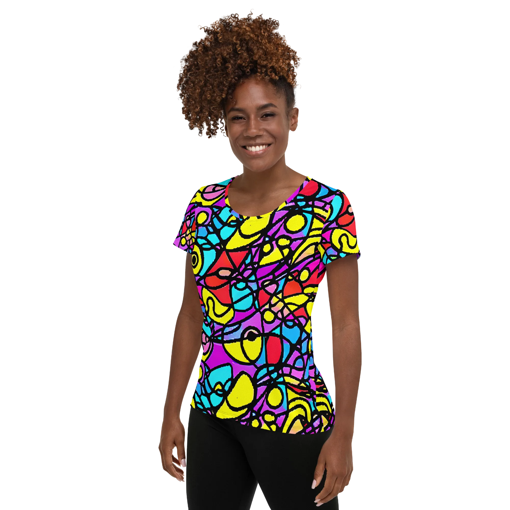 Radiant Chaos on Women's Athletic T-Shirt — Left