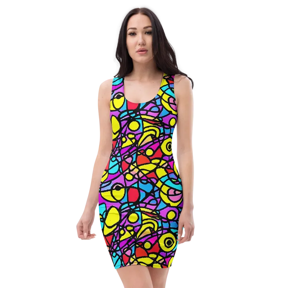 Radiant Chaos on Bodycon Dress — Front