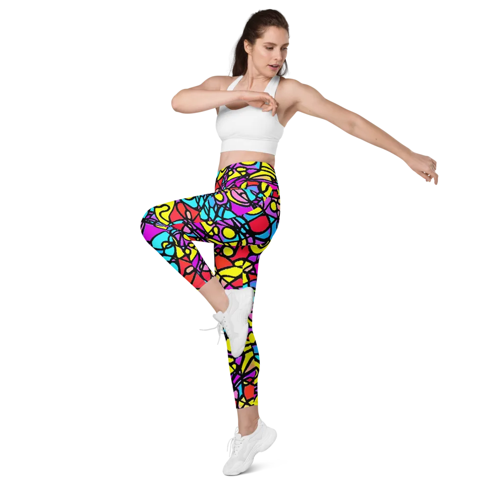 Radiant Chaos on Leggings with Pockets — Left Front