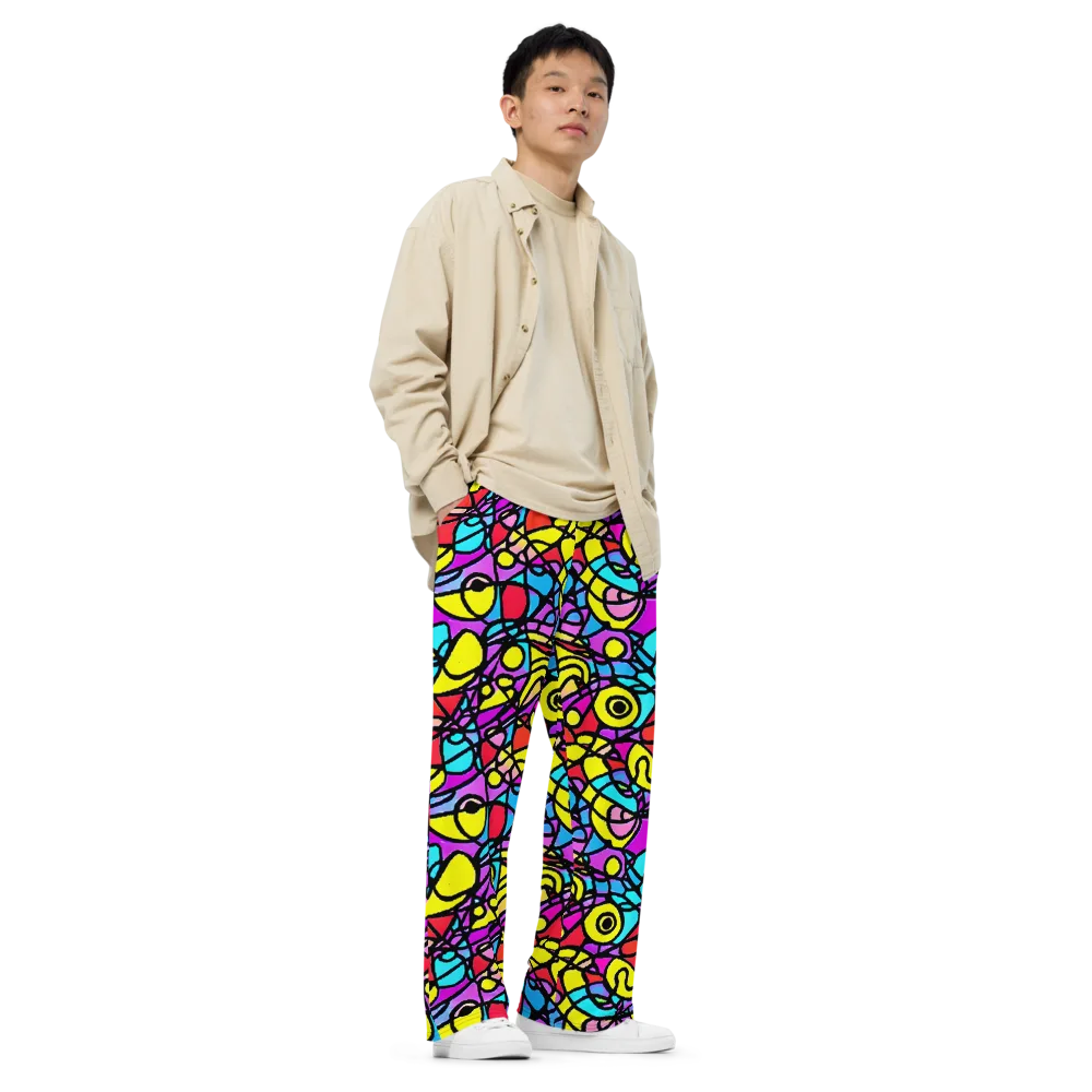 Radiant Chaos on Wide-Leg Pants — Right Front