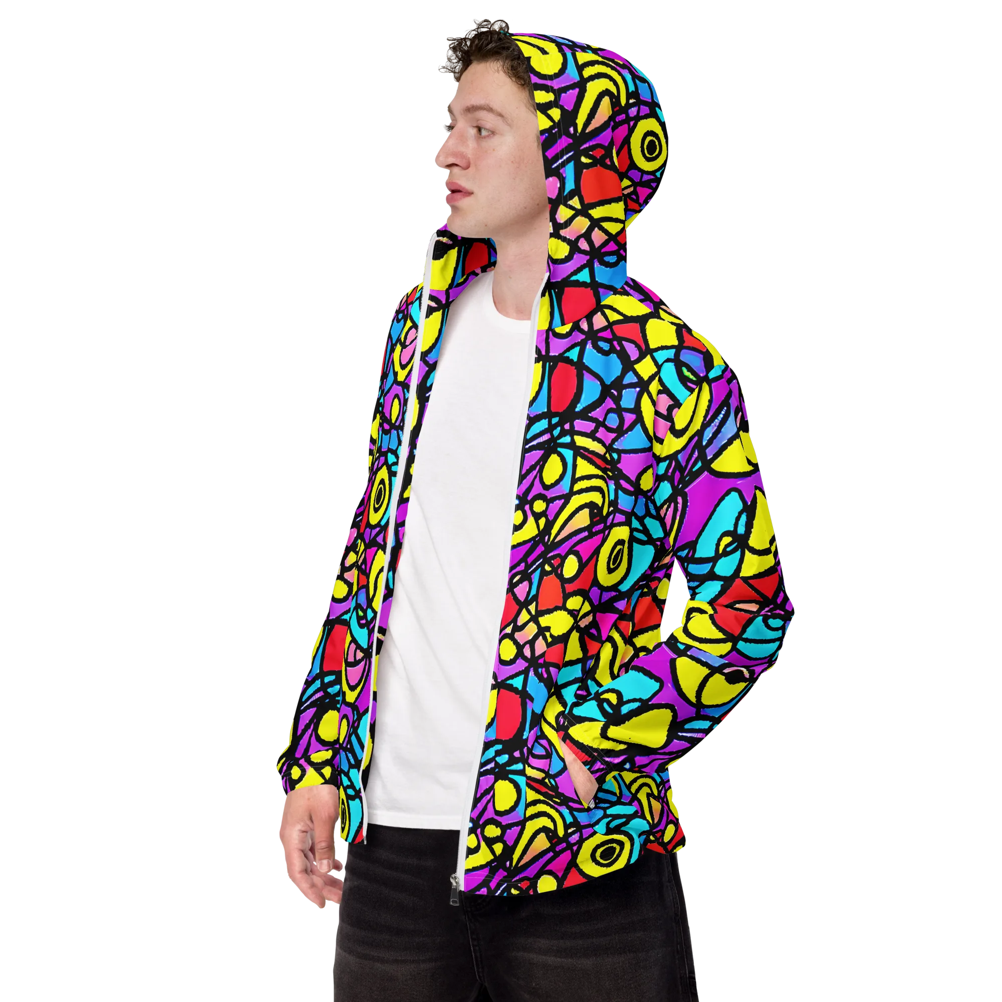Radiant Chaos on Men's Windbreaker — Left Front