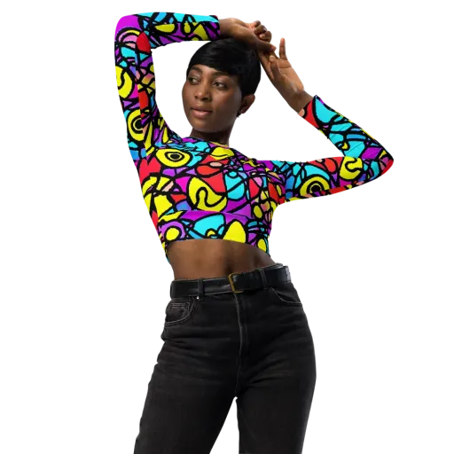 Radiant Chaos on a Long Sleeve Crop Top