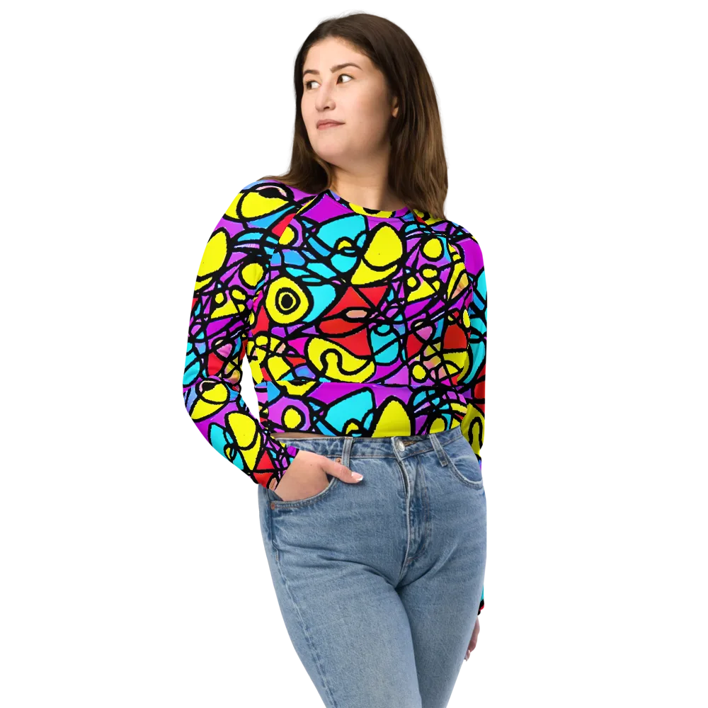 Radiant Chaos on Long Sleeve Crop Top — Front