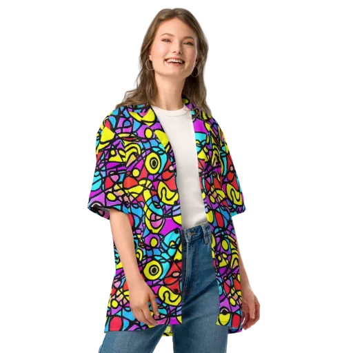 Radiant Chaos on a Button Shirt
