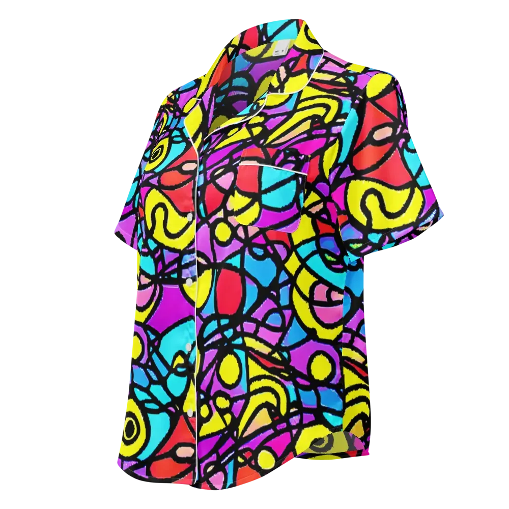Radiant Chaos on Women's Short Sleeve Pajama Top — Left Front