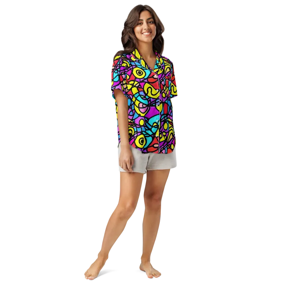 Radiant Chaos on Women's Short Sleeve Pajama Top — Front