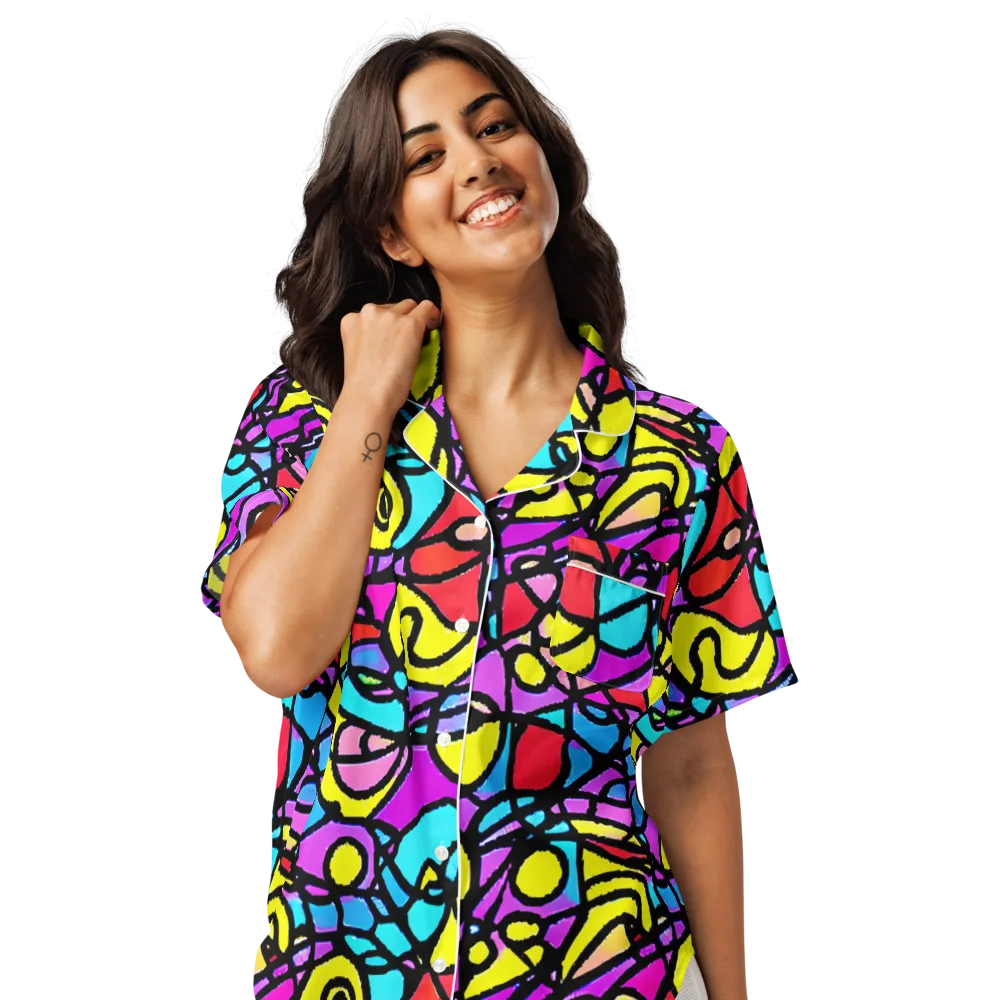 Radiant Chaos on Women's Short Sleeve Pajama Top — Front