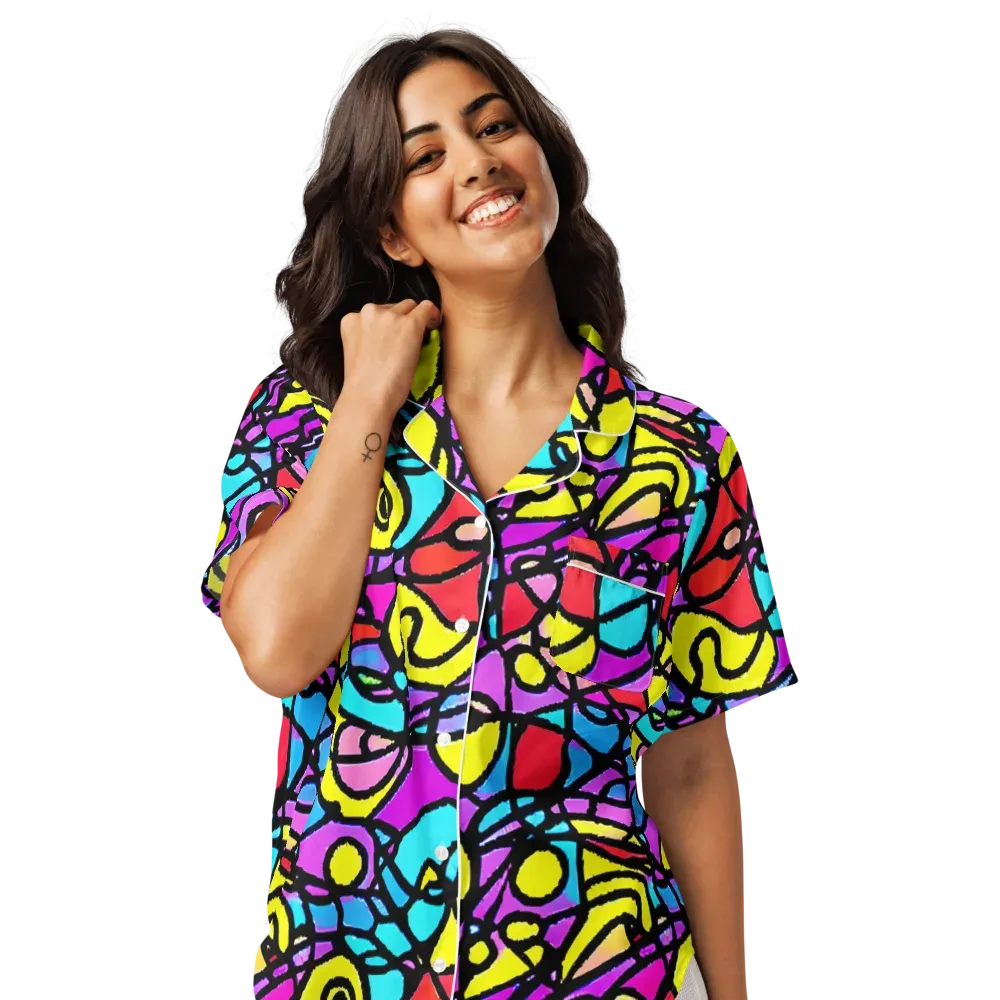 Radiant Chaos on Women's Short Sleeve Pajama Top — Front