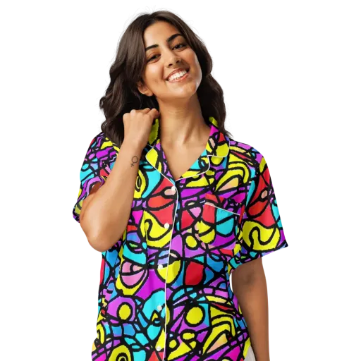 Radiant Chaos on a Women's Short Sleeve Pajama Top