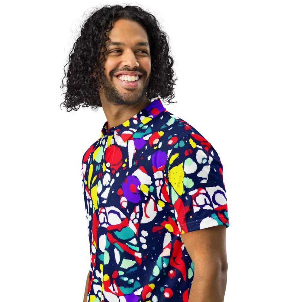 Prism Rumble on Men's Slim Fit Polo Shirt — Left Front