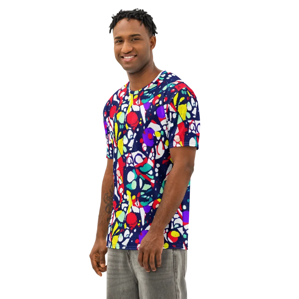 Prism Rumble on Men's Cotton Crew Neck T-Shirt — Left Front