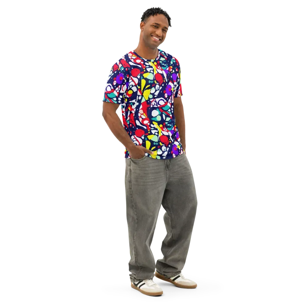 Prism Rumble on Men's Cotton Crew Neck T-Shirt — Right Front
