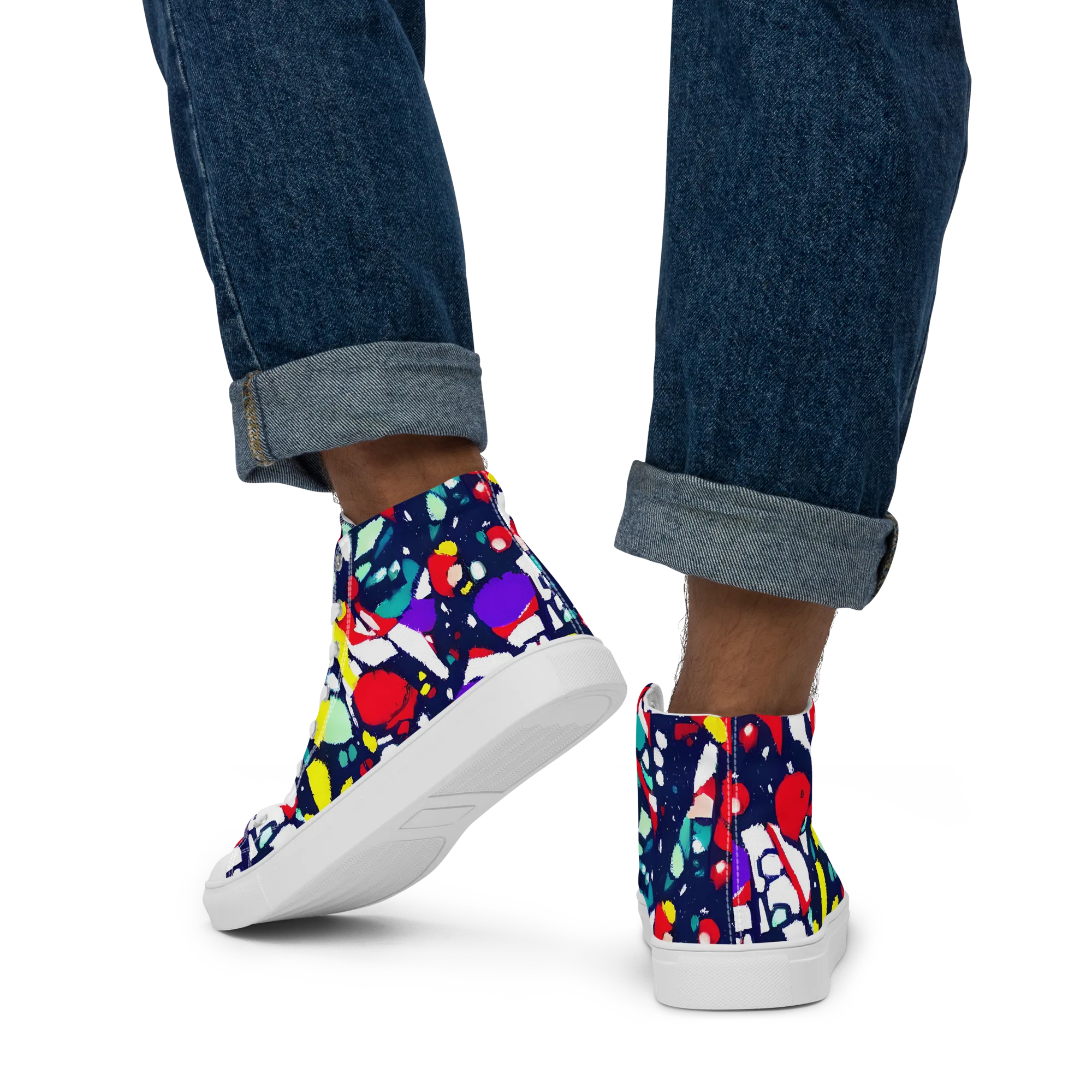 Prism Rumble on Men's High Top Canvas Shoes — Back