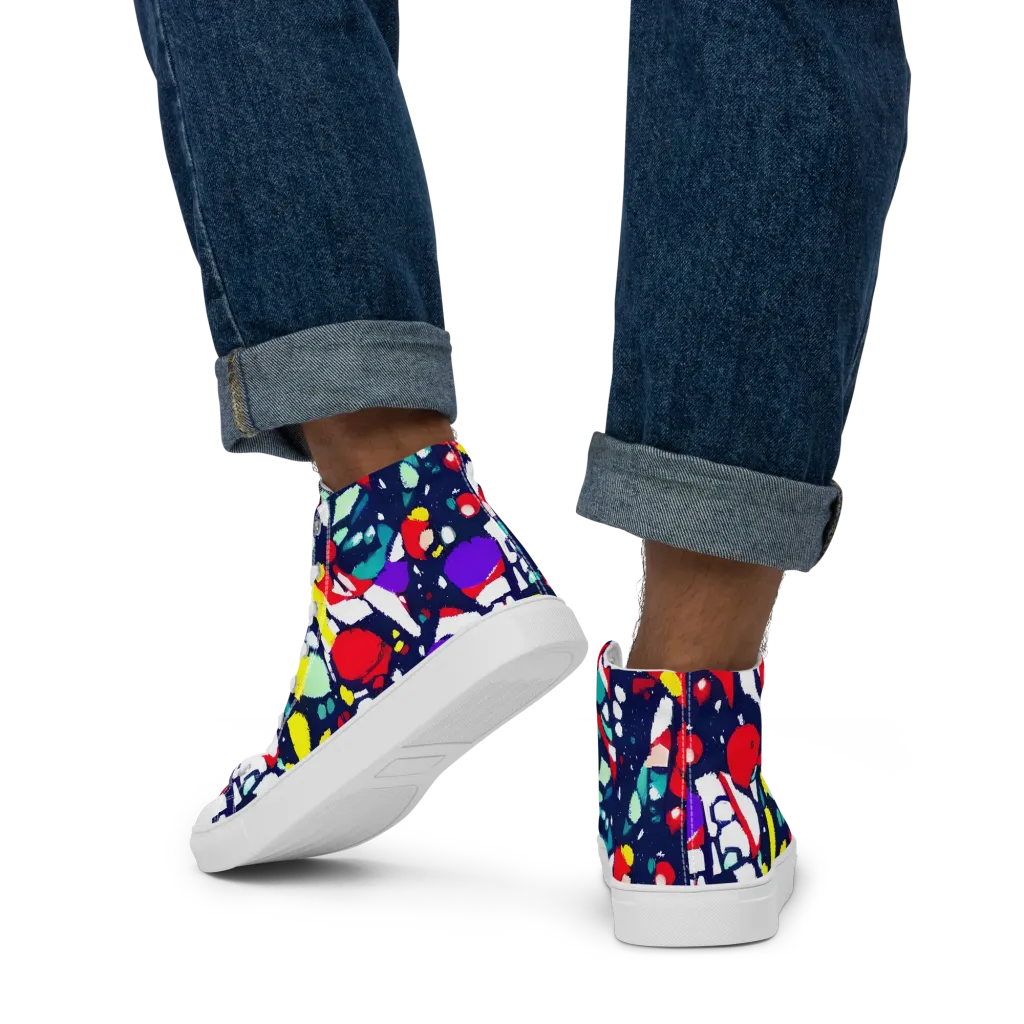 Prism Rumble on Men's High Top Canvas Shoes — Back