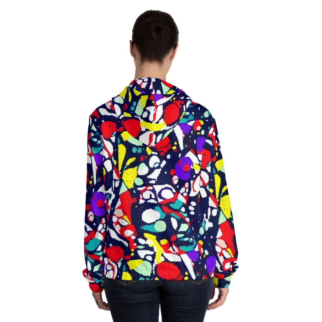 Prism Rumble on Women's Full-Zip Hoodie — Back On Person